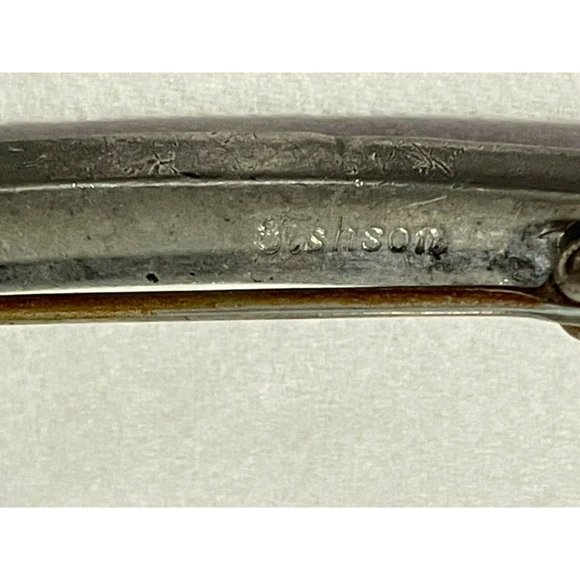 Vintage Fishson Silverite Rhinestone Bar Brooch Pretty Silvertone, blue Sapphire - Picture 5 of 7